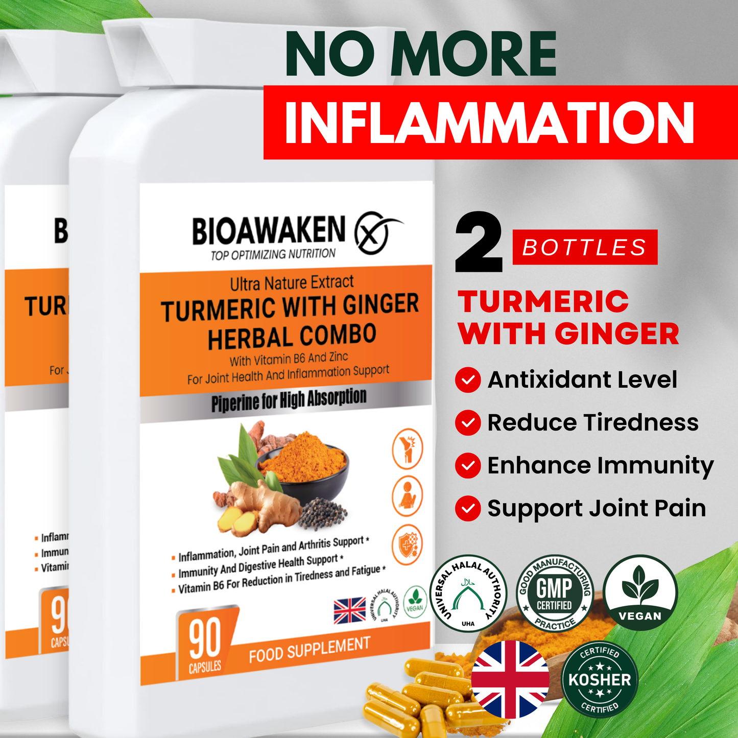 BioAwaken Turmeric with Ginger Herbal Combo