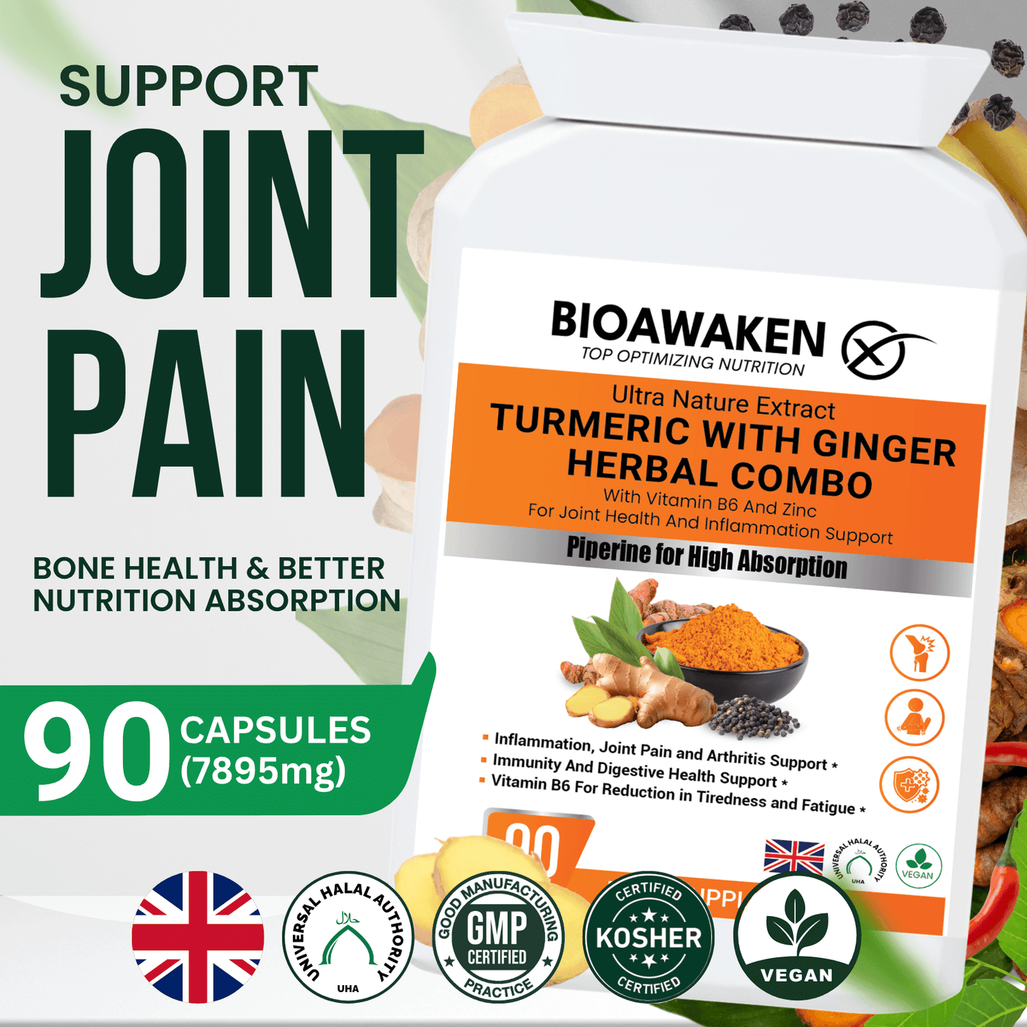 BioAwaken Turmeric with Ginger Herbal Combo